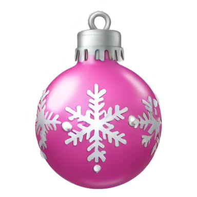 Pink Christmas bulb with silver snowflakes  sticker