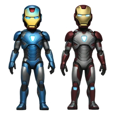 Ironman with a black and blue ironman suit sticker