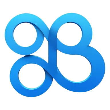 The image is a stylized logo composed of interconnected blue circles forming a letter "B" on a black background.
 sticker