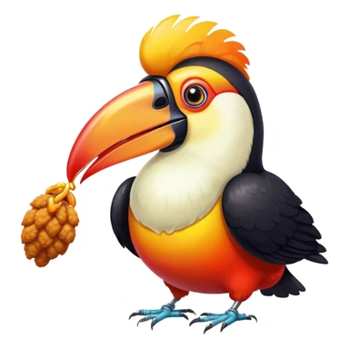 toucan with fried chicken and wearing chains  sticker
