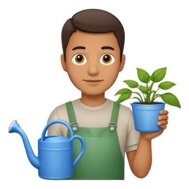 man with watering pot sticker