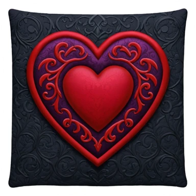 goth themed heart with a dark velvet tapestry sticker
