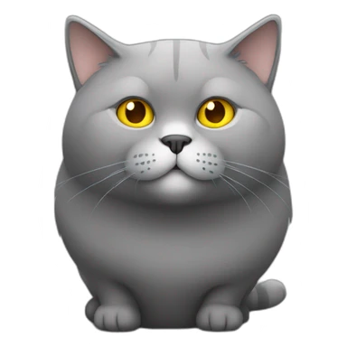 Fat cat grey with yellow eyes sticker