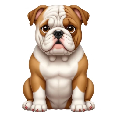cute bulldog sitting front view sticker