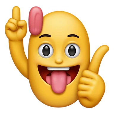 Tongue sticking out between two fingers sticker