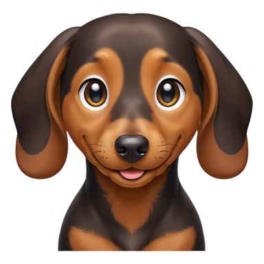 Cinematic Comical black and tan Dachshund Portrait Emoji, Head tilted dramatically with an exaggeratedly amused expression, featuring a sleek black and tan coat with a vibrant sheen, wide, expressive brown eyes filled with playful disbelief, Simplified yet hilariously expressive features, highly detailed, glowing with a slightly sassy glow, high shine, dramatic yet playful, stylized with an air of cheeky humor, bright and endearing, soft glowing outline, capturing the essence of a spirited and over-the-top companion, so meme-worthy it feels like it could side-eye its way into internet fame instantly! sticker