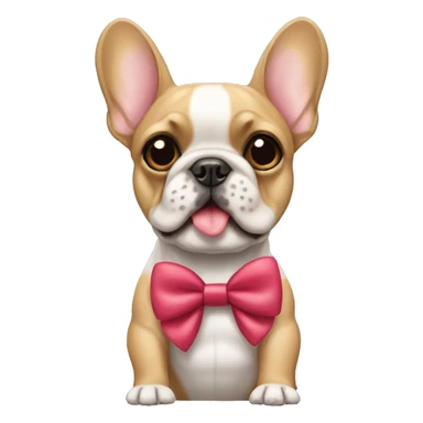 a frenchie dog with a bow sticker
