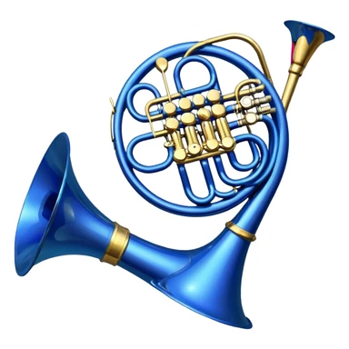 Blue french horn her tarafı mavi sticker
