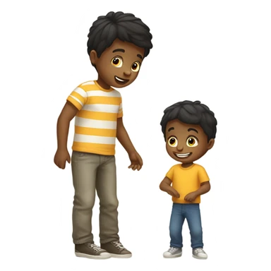 little boy playing with his older brother full body sticker