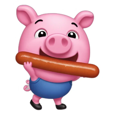 Pepa pig eat sausage sticker