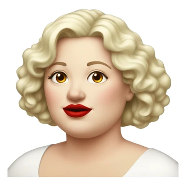profle picture stunning fat white woman, red lips sticker