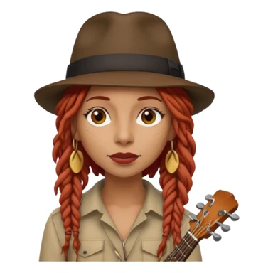 female red haired Musician with dreadlocks and fedora sticker