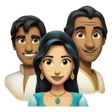 Aladdin, Jasmine and the genio  sticker