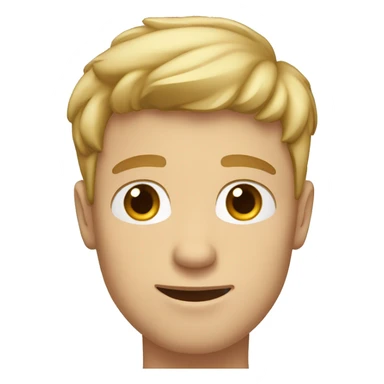 brownish blonde guy with straight short hair, blue eyes and roundish face pulling a face sticker