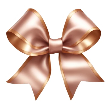 Realistic isolated rose gold shiny silk ribbon bow with edges of the bow lined with white fur. sticker