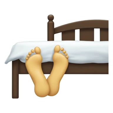 Feet hanging off the side of the bed with a hands tickling them ￼ sticker
