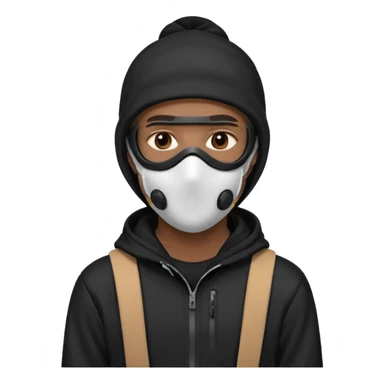 skier with black goggles hoodie and face mask looking stylish like an underground rapper. I said mask pls no face showing  sticker