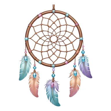 Pastel warm-colored romantic lush beautiful pretty hanging crystal-catcher-dreamcatcher aesthetic sticker