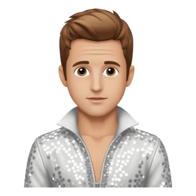 Joey McIntyre from NKOTB with light brown hair, white sequin outfit sticker