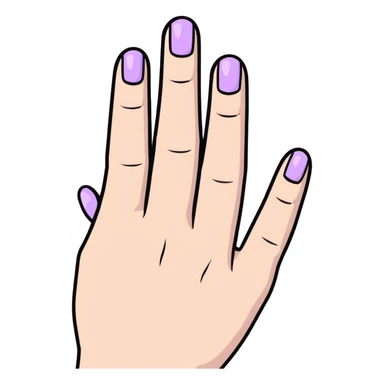 lilac pastel manicure on five fingers sticker