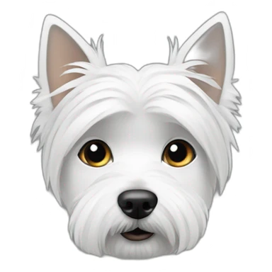 Westie with white woman who has gray hair sticker