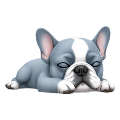 sleeping-fat-blueish grey - french-bulldog sticker