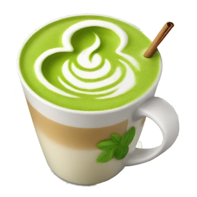 A matcha latte in a cup  sticker