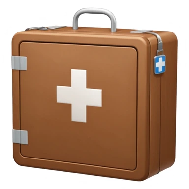 brown first aid cabinet sticker