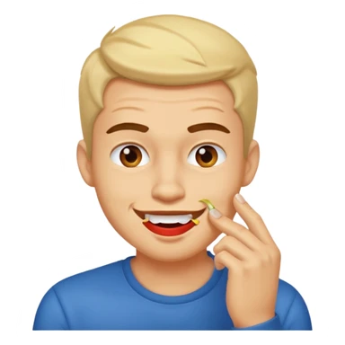 zesty guy biting nail while smirking sticker