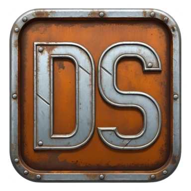 Create an ultra-realistic Rust icon that reads 'DUBS' based on the Rust video game. sticker