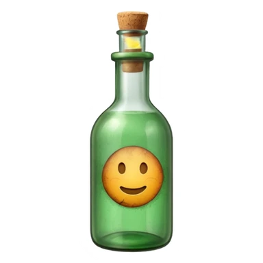 Message letter in green Bottle sticker