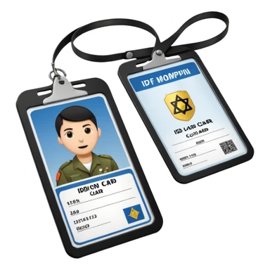 black Scissors cutting an idf soldier ID card in 2 parts .hyper realistic sticker