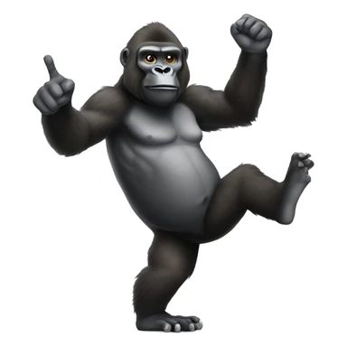 Gorilla raising his hand to confirm he has scheduled his flight sticker