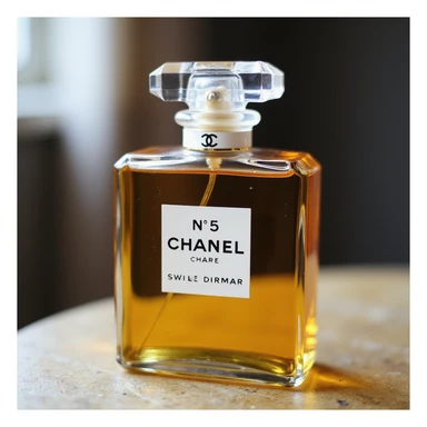 Remove background, keep only the realistic Chanel No. 5 perfume bottle, preserve glass details, transparent background. sticker
