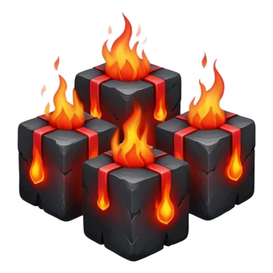 3 cubes of burning charcoal sticker