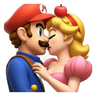 mario kissing peach sticker