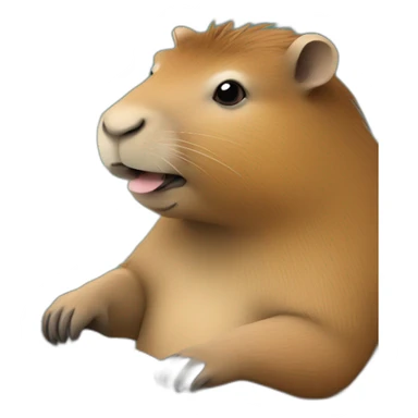 Capybara watching netflix on computer sticker