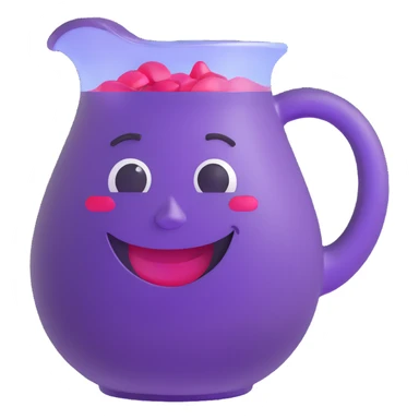 grape koolaid pitcher with smiling face sticker