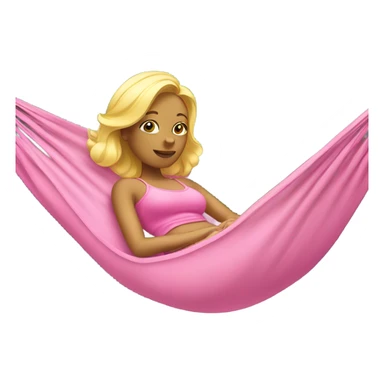 a blonde lady wearing pink lying in a hammock  sticker