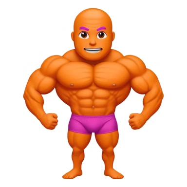 Muscle Orange Fruit Character Strongest Wear Magenta Brief sticker