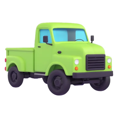 light green truck with black details, 3D style sticker