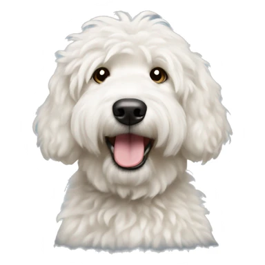 White golden doodle dog with fluffy head  sticker