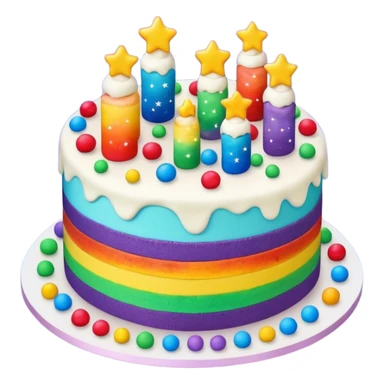 Rainbow galaxy starry cake sticker