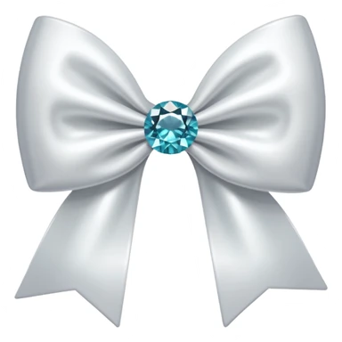 white satin bow emoji with a gem sticker
