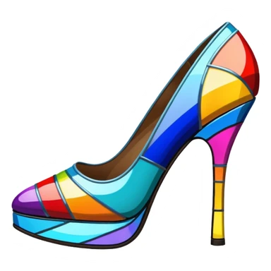 Stained glass heels sticker