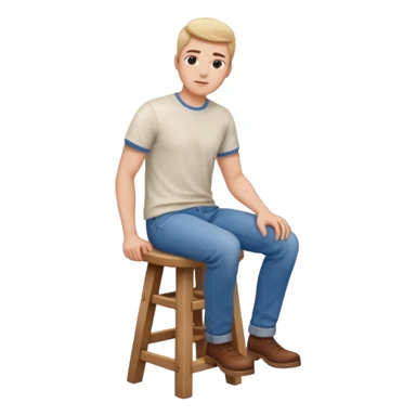 a person sitting on stool with backs turned

 sticker
