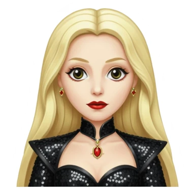 Countess Dracula with long blonde hair and black sequin outfit sticker