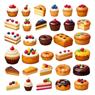 assorted pastries and cakes sticker