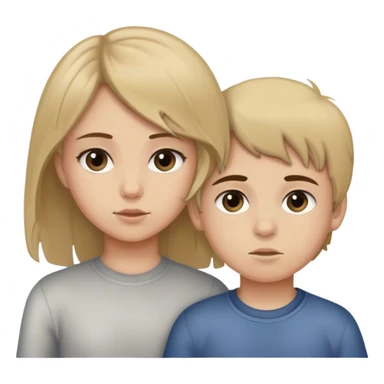 Brunette Big sister little brother dirty blonde sticker