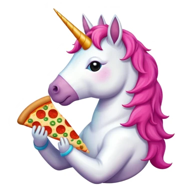 Unicorn eating pizza sticker
